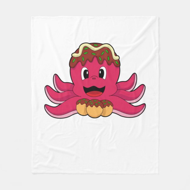 Octopus with Cake Fleece Blanket (Front)