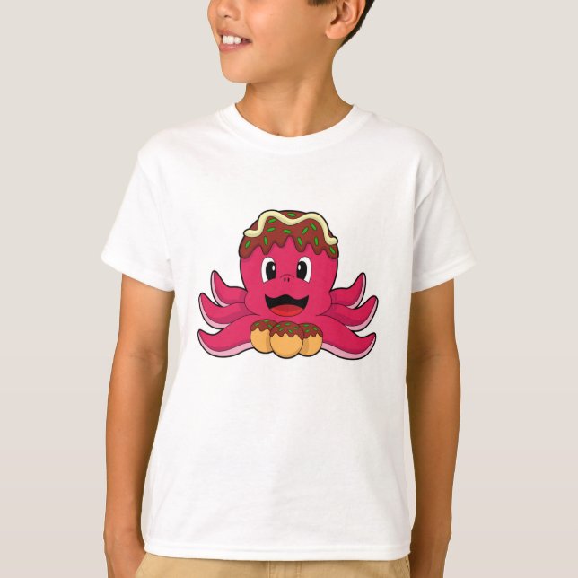 Octopus with Cake T-Shirt (Front)