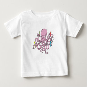 Octopus with Crayon Baby T-Shirt