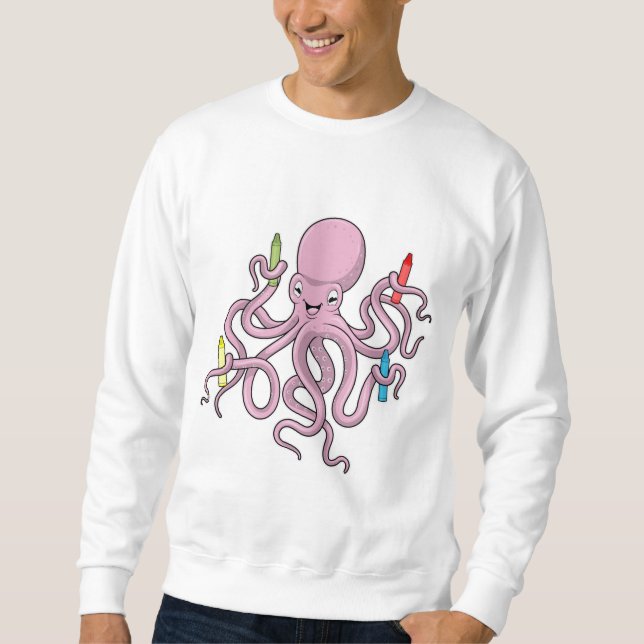 Octopus with Crayon Sweatshirt (Front)