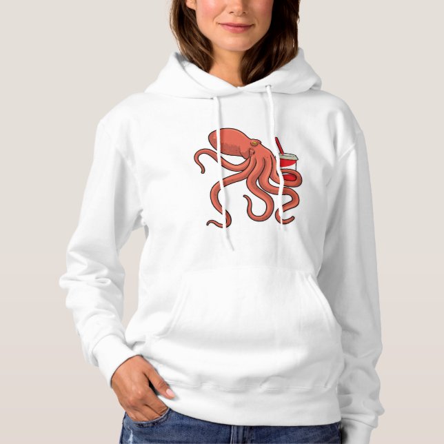 Octopus with Drink Hoodie (Front)