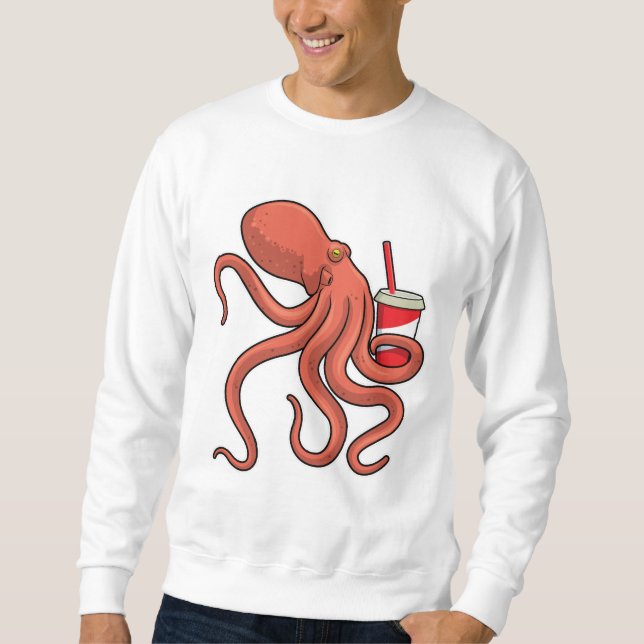 Octopus with Drink Sweatshirt (Front)