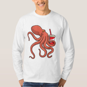 Octopus with Drink T-Shirt