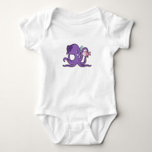 Octopus with Fish.PNG Baby Bodysuit