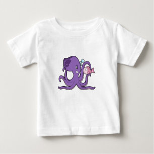 Octopus with Fish.PNG Baby T-Shirt