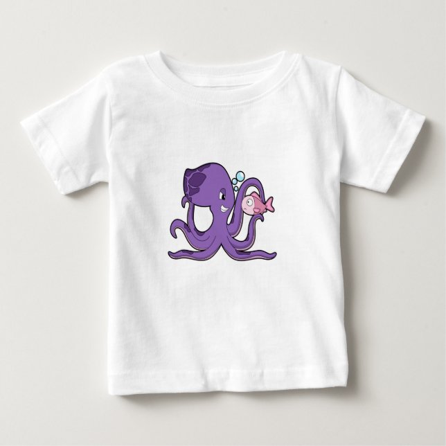 Octopus with Fish.PNG Baby T-Shirt (Front)