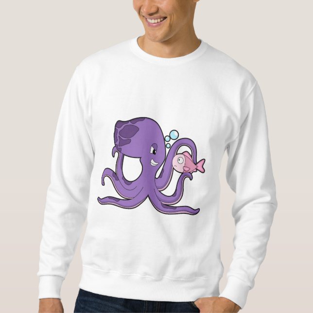 Octopus with Fish.PNG Sweatshirt (Front)