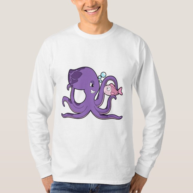 Octopus with Fish.PNG T-Shirt (Front)