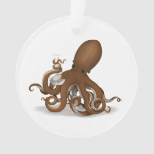 Octopus With Flask Mollusk Cephalopod Steampunk Ornament