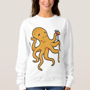 Octopus with Glass of Juice Sweatshirt