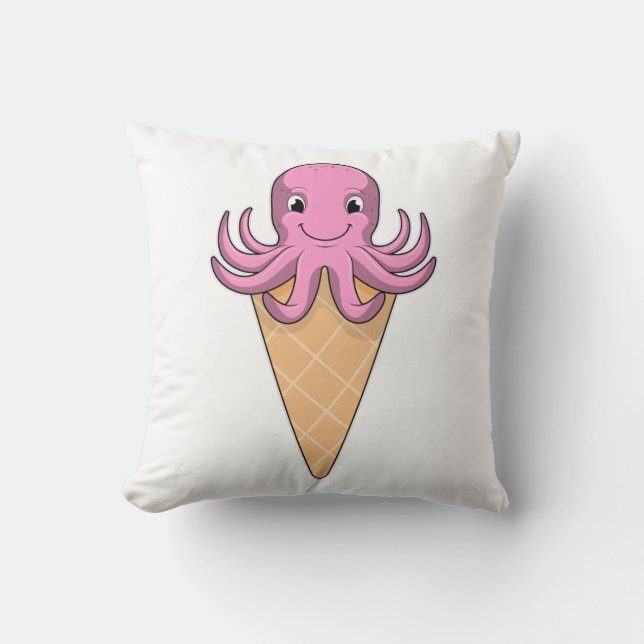 Octopus with Ice cream cone Cushion (Front)