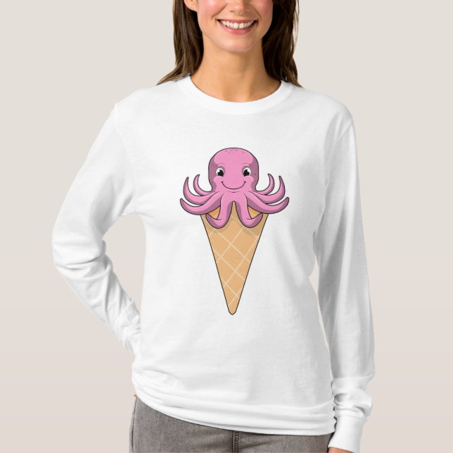Octopus with Ice cream cone T-Shirt (Front)
