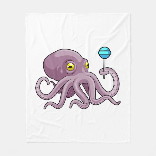 Octopus with Lollipop Fleece Blanket (Front)