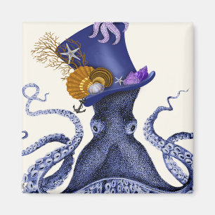 Octopus with Nautical Hat Magnet