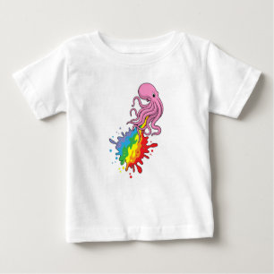 Octopus with Rainbow Baby T-Shirt