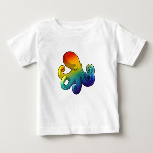 Octopus with Rainbow Baby T-Shirt (Front)
