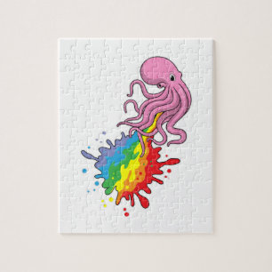 Octopus with Rainbow Jigsaw Puzzle