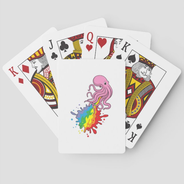 Octopus with Rainbow Playing Cards (Back)