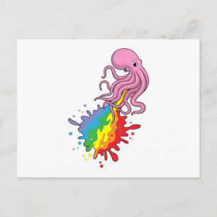 Octopus with Rainbow Postcard