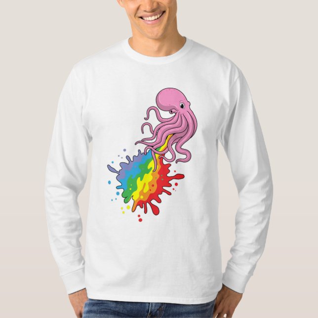 Octopus with Rainbow T-Shirt (Front)
