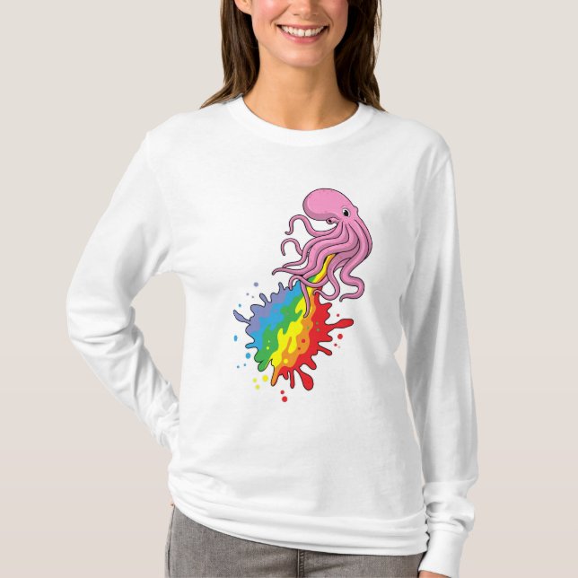 Octopus with Rainbow T-Shirt (Front)