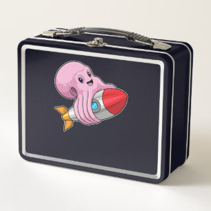 Octopus with Rocket Metal Lunch Box
