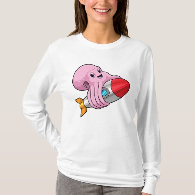 Octopus with Rocket T-Shirt (Front)