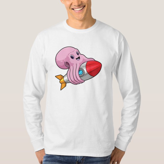 Octopus with Rocket T-Shirt (Front)