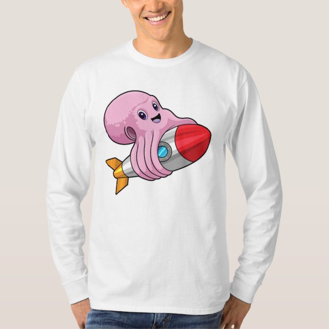Octopus with Rocket T-Shirt (Front)
