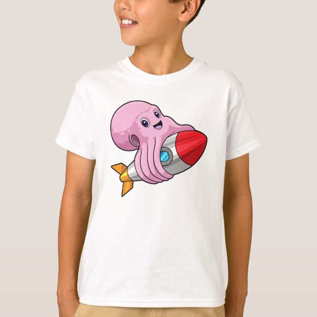 Octopus with Rocket T-Shirt (Front)