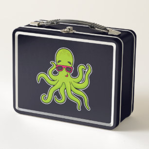 Octopus with Sunglasses Metal Lunch Box