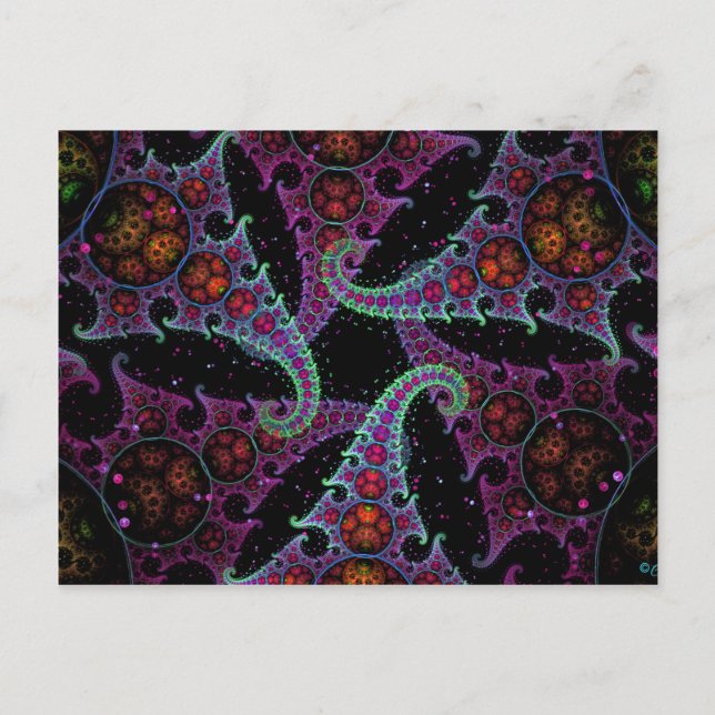 Octopus's Garden Fractal Art Postcard (Front)
