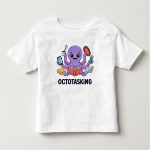 Octotasking Creature in Multitask Mode Toddler T-Shirt