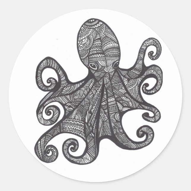 OctoZen Classic Round Sticker (Front)