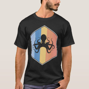 Octupus With Retro Colours In A Hexagon T-Shirt