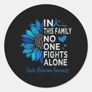 Ocular Melanoma Awareness Sunflower Support Ocular Classic Round Sticker