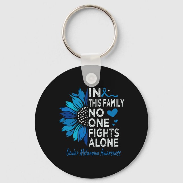 Ocular Melanoma Awareness Sunflower Support Ocular Key Ring (Front)