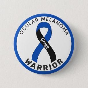 Ocular Melanoma Warrior Ribbon White Button