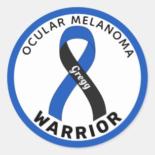 Ocular Melanoma Warrior Ribbon White Round Sticker