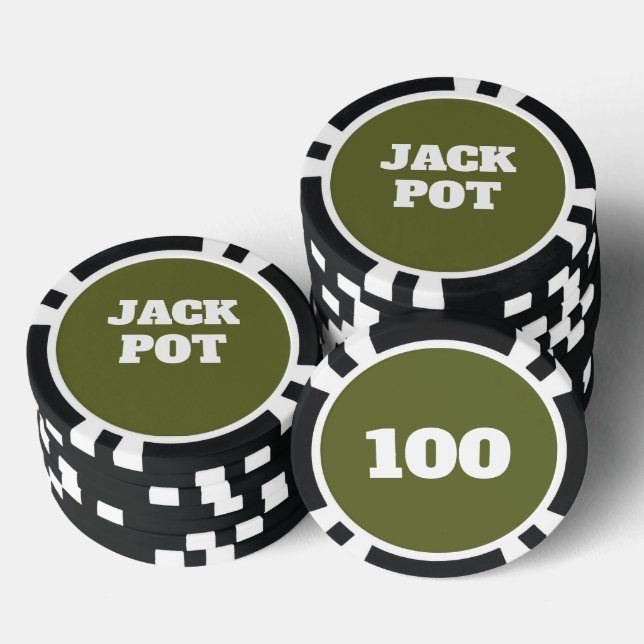 OD green custom casino poker chips (Stack)