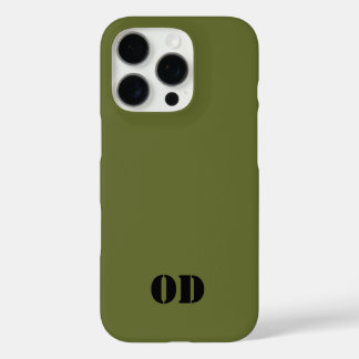 OD green custom monogram personalised iPhone 16 Pro Case