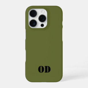 OD green custom monogram personalised iPhone 16 Pro Case