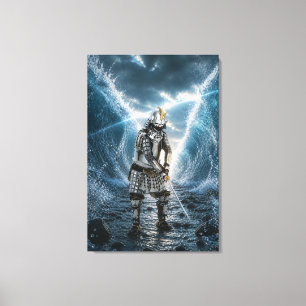 Oda Nobunaga Samurai Armor Water 24x36 Canvas Print