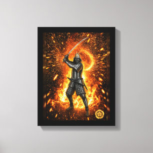 Oda Nobunaga Samurai Armour Fire 11x14 Canvas Print