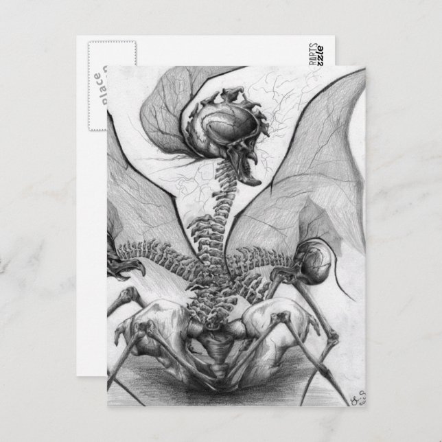 Odd Bone Fellow Fantasy Goth Skeleton Monster Art Postcard (Front/Back)