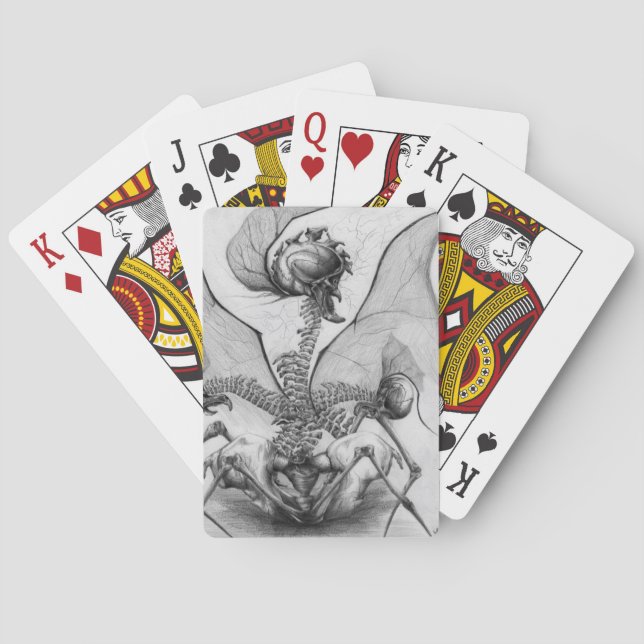 Odd Bone Fellow Skeleton Demon Horror Monster Art Playing Cards (Back)