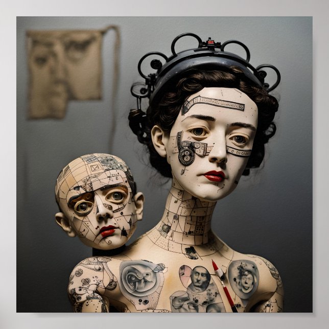 Odd Doll Surrealist AI image P Poster (Front)