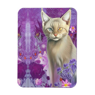Odd Eyed Siamese Kitten in pink Magnet