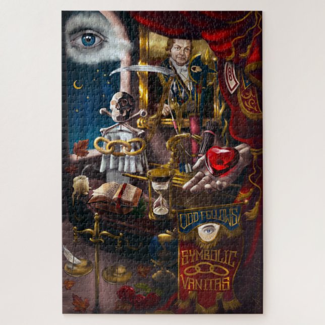 Odd Fellows Symbolic Vanitas Jigsaw Puzzle (Vertical)