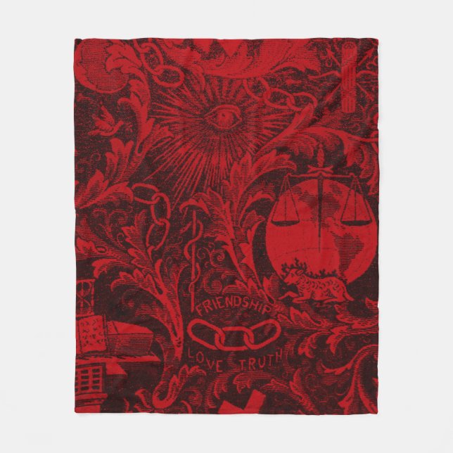 Odd Fellows Woven Tapestry version 1 Fleece Blanket (Front)
